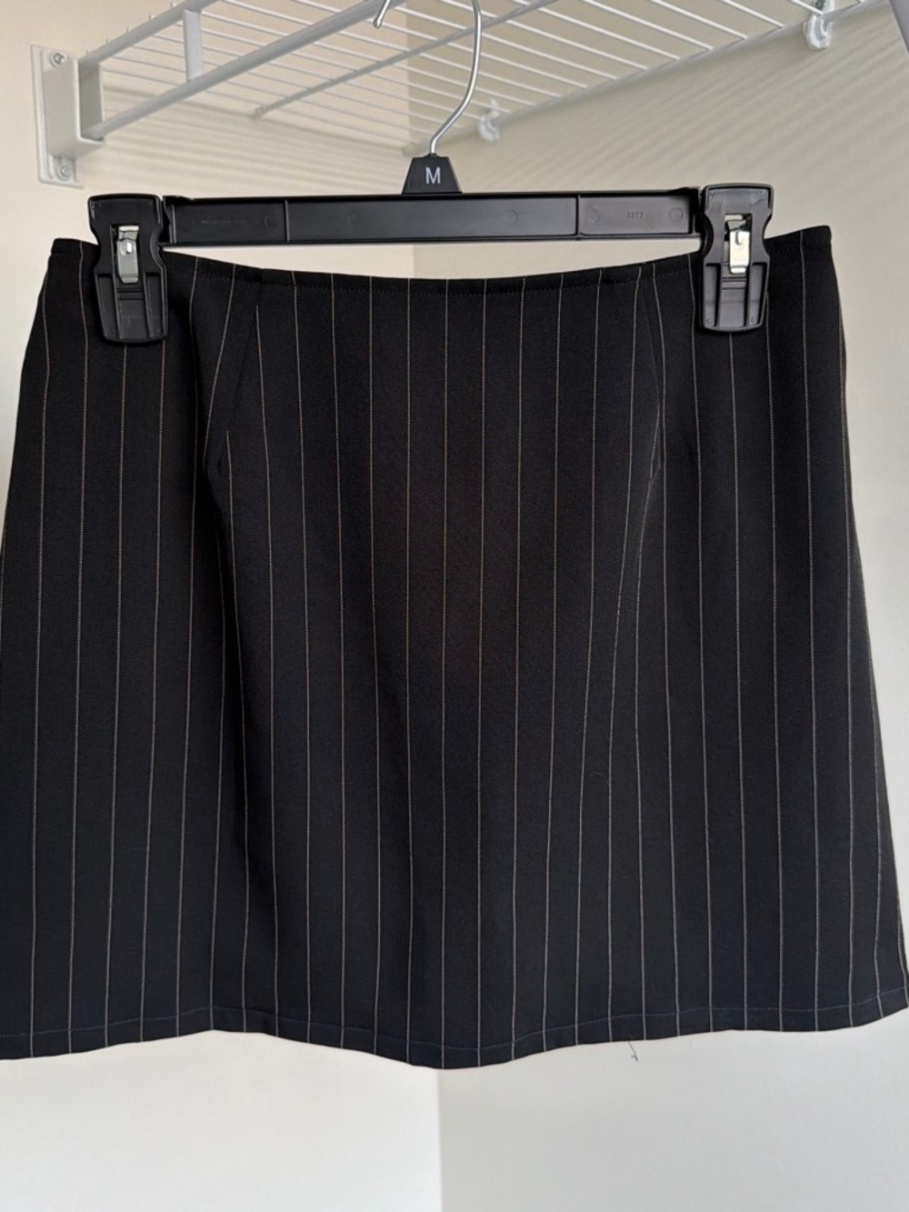 Vintage Classic Black Pinstripe A-Line Skirt